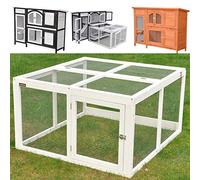 nanook Cage enclos clapier, Enclos extérieur - Extension pour clapier à Lapins Jumbo - abri extérieur - Blanc - 96 x 100 x 55 cm
