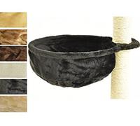 nanook couchette de réchange pour Arbre à Chat Ø 40 cm - Extra Profond: 12 cm - Peluche Double en Jolies Couleurs - Noir