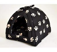 nanook Maison Niche Igloo pour Chat/Chien - Taille 45 cm - Coussin Amovible - Noir avec Pattes