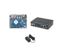 NanoPC-T6 Plus Mini routeur WiFi open source RK3588 Quad-Core SoC, 16 Go LPDDR5 64 Go eMMC, M.2 B-Key pour 4G LTE, Dual 2,5G Ethernet/NVMe SSD/WiFi Module Smart IoT Gateway (Power Kit, 16 + 64 Go)