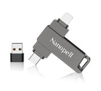 Nanopell Cle USB 256 Go, 3 in 1 Clé USB Phone Stockage Compatible i0S/Android/PC. Cle USB pour Phone Permettant d'étendre la Mémoire de l'appareil. Clef Stockage pour Photos & Données.