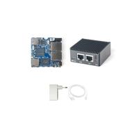 NanoPi R3S Mini routeur OpenWRT, 2 Go LPDDR4X RAM, avec Ethernet double Gbps pour Smart Home Office Gateway IoT, applications NAS, support Debian Ubuntu OS (avec boîtier en métal KIT2, 1 Go de RAM 0