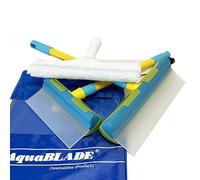 NANOPROTECTION Set Raclettes à Vitres AquaBLADE en Silicone avec Réservoir 20cm + 30 cm + mouilleur | Kit Nettoyage de Fenêtre | Qualité Professionnelle