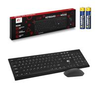 NanoRS Ensemble clavier et souris sans fil RS580 Connexion 2,4 GHz Clavier numérique 104 touches 1200 DPI Souris ergonomique Compatible Windows Mac + 2 piles AAA industrielles incluses