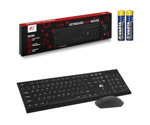 NanoRS Ensemble clavier et souris sans fil RS580 Connexion 2,4 GHz Clavier numérique 104 touches 1200 DPI Souris ergonomique Compatible Windows Mac + 2 piles AAA industrielles incluses
