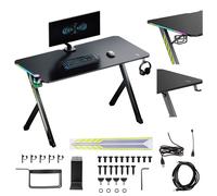 NanoRS RS102 Bureau de jeu noir 120x60 cm, 75 cm
