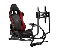 NanoRS RS160 Cockpit de simulateur de course Siège de jeu 3 en 1 avec revêtement en cuir synthétique Support de volant Support TV jusqu'à 50" max. Vesa 400x400