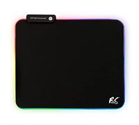 NanoRS RS704 Tapis de souris de jeu, avec éclairage LED RVB et dessous en caoutchouc antidérapant, 30 x 25 cm, antidérapant, 300 x 250 x 4 mm