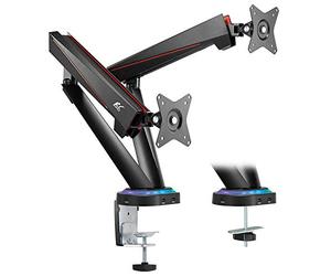 NanoRS RS887 Support de Bureau Full Motion 17-32" avec 2 Ports USB 3.0 pour Microphone/Casque et 1 Port USB 3.0 avec éclairage LED Noir (RS887)