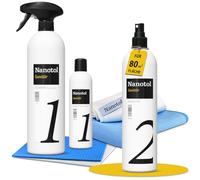 Nanotol Kit de Nettoyage et Protection pour Salle de Bain | Nano protection : anticalcaire, hydrofuge, déperlant et longue durée | Douche, lavabo, robinet, WC, carrelage, verre | L : 80 m²