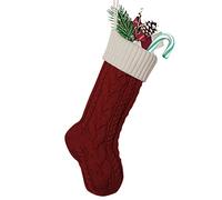 Nanou Grande Chaussette de Noel Personnalisé, Cadeau de Noël Suspendue, Bas de Noël pour Tenir des Cadeaux, Friandises, Candy, DIY Artisanat (Longueur 46cm, 1 Pièce, Prune(Corps)+Ivoire(Bouche))