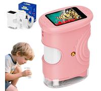 NanoVue Pocket Microscope - Obsessed with Exploring The World Up Close, Microscope numérique Portable 1000X pour Enfants avec 64G, Mini microscopes Photo et vidéo pour Filles et garçons (Rose)