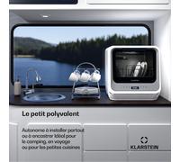 Nanowash 42cm 6 Programmes Mini Lave-vaisselle Gris D