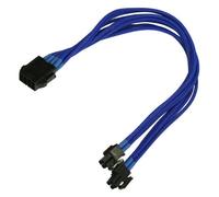 Nanoxia - Rallonge de câble d'alimentation - 8 broches EPS12V (4+4) (M) pour 8 broches EPS12V (F) - 30 cm - bleu