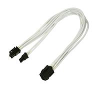 Nanoxia 900400023 PCI-E 6 -> 6+2-Pin Adapterkabel, 30 cm, Weißer Einzelsleeve