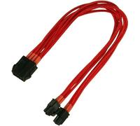 Nanoxia - Rallonge de câble d'alimentation - 8 broches EPS12V (4+4) (F) pour 8 broches EPS12V (M) - 30 cm - rouge