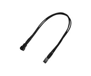 Nanoxia - Rallonge de câble d'alimentation de ventilateur - alimentation interne - 3 broches (M) pour alimentation interne - 3 broches (M) - 30 cm - noir