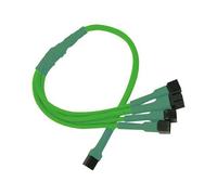 Nanoxia - Répartiteur d'alimentation de ventilateur - alimentation interne - 3 broches (F) pour alimentation interne - 3 broches (M) - 30 cm - vert fluo