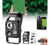 Nanozoom grossissement 200x, objectif CPL Nano Zoom, microscope portable 200x pour téléphone portable, lentille à clipser HD high-tech avec polariseur, microscope de téléphone, lumière intégrée,