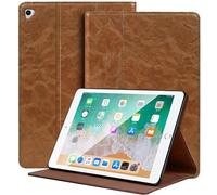 NANRUIL Étui de protection pour iPad Pro 12,9" 1/2ème génération 2015/2017 (modèle : A1584/A1652/A1670/A1671/A1821) en cuir véritable pour tablette - Pour veille/sommeil de voiture - Kaki