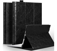 NANRUIL Étui en cuir pour Microsoft Surface Pro 9/10/11 13" 2022/2024 | Étui de protection en cuir véritable, compatible avec clavier type et support pour stylo Surface. Noir