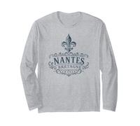 Nantes Bretagne France Ornée Fleur de Lis Bleu Marine Manche Longue