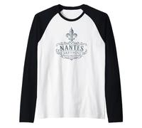 Nantes Bretagne France Ornée Fleur de Lis Bleu Marine Manche Raglan