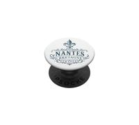 Nantes Bretagne France Ornée Fleur de Lis Bleu Marine PopSockets PopGrip Adhésif