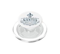 Nantes Bretagne France Ornée Fleur de Lis Bleu Marine PopSockets PopGrip pour MagSafe