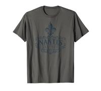 Nantes Bretagne France Ornée Fleur de Lis Bleu Marine T-Shirt