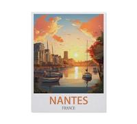 Nantes France，Puzzle 1000 Pièces en Papier Divertissement Puzzles Jouets Très Difficile Adulte Et Adolescent Casual Jigsaw Puzzle Puzzle（38x26cm）-BS67