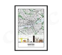 Nantes Nantes et Blanc Nantes Plan du mur Toile Art Nordic Peinture Affiche et imprimé Scandinave Wallimage mural for salon (Color : A, Size : 40x60cm No Frame)
