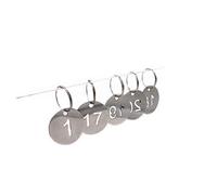 NanTun 304 Stainless Steel Key Tags with Ring 20 pcs, 30mm Hollowed Number ID Tags Key Chain, Numbered Key Rings - 1 to 20