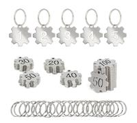 NanTun Étiquettes numérotées en acier inoxydable 304 avec anneaux, porte-clés en métal pour organisation de 1 à 200