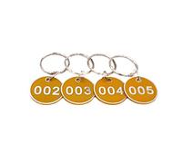 NanTun Lot de 10 porte-clés numérotés en alliage d'aluminium - Jaune - 1 à 10
