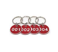 NanTun Lot de 10 porte-clés numérotés en alliage d'aluminium - Rouge - 1 à 10