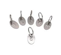 NanTun Lot de 100 porte-clés ovales en acier inoxydable 304 avec anneau - Numéro d'identification creux - Porte-clés numéroté - 1 à 100