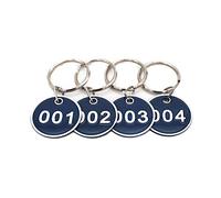 NanTun Lot de 100 portes-clés en alliage d'aluminium Porte-clés numérotés d’identification, Blue, 1 to 100