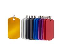 NanTun Lot de 12 étiquettes d'identification rectangulaires vierges en aluminium pour chien et chat - Personnalisable - Taille : 46 mm x 25 mm - Mélange de couleurs