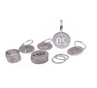 NanTun Lot de 50 étiquettes numérotées en acier inoxydable de 23 mm avec anneaux pour chiffres de 1 à 50