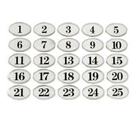NanTun Table ovale numéro de casier numéro Bar Restaurant Club Tag - Argenté 1-25
