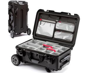 NANUK Kit photo 935 Pro avec roues robustes - Étui rigide étanche pour appareil photo de voyage avec séparateurs rembourrés et organisateur de couvercle, 55,9 x 35,6 x 22,9 cm - Résistant à la