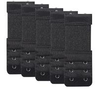 NANXJIUR Femme Soutien-Gorge Extender 5 pcs Extension Soutien-Gorge Extension 2 Crochets Elastique Soutien-Gorge Extender Bande Sangle Souple Confortable (Noir)