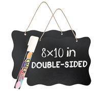 NANXJIUR Lot de 2 mini tableaux noirs à écrire et tableaux noirs avec cordon - 20 x 26 cm - À suspendre - Pour cuisine - Motif vagues