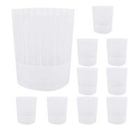Nanxson 10 Pièces Toques de Cuisinier Chapeaux Blanc Jetable Chapeau de Chef Cuisine Non-tissé Pour Restaurant/Bar/Bistrot/Auberge CF9003 (moyen-carré)