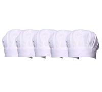 Nanxson 5 Pcs Toques de Cuisinier de Chef Chapeau de Cuisine Blanc Unisexe Pour Restaurant Boulangerie Auberge Hôtel CF9030 (Taille unique)