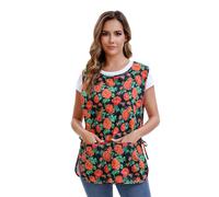 Nanxson Femmes Tablier de Cuisine Coton Motif Gilet Imprimé avec Lacets Tablier avec 2 poches pour la cuisine, la pâtisserie