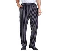 Nanxson Homme Pantalon de Cuisinier, Unisexe Tour Pantalon de Travail | Pantalon de Taille Élastique, noir à cordon de serrage, avec poches, pour Restauration, Hôtel, Cantine
