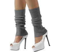 Nanxson Jambières Guêtres pour Femmes d'Hiver Tricoté Chauffe-jambes pour la Danse Ballet Yoga 80s Accessoires (A-Gris)