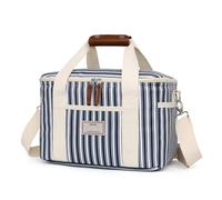 Nanxson Sac Isotherme Repas 15L/29L Grand Capacité Sac Lunch Bag Floral Cooler Bag Portable avec bandoulière Réglable pour Déjeuner Travail Ecole Plage Pique-Nique (15L,A-Marine Rayure)